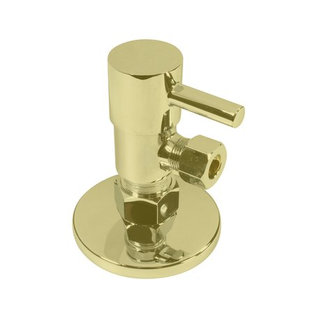 WESTBRASS Angle Stop, 5/8" OD x 3/8" OD, 1/4-Turn Lever Handle in Polished Brass D105QR-01